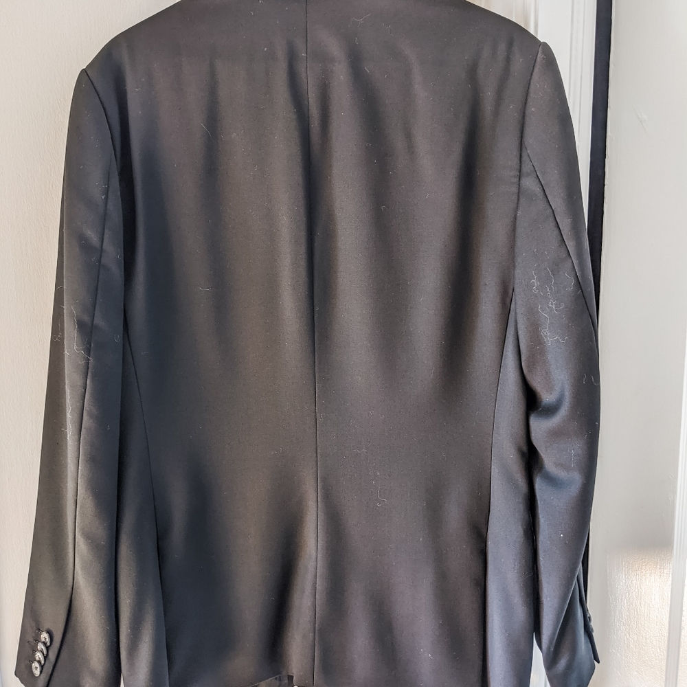 Express Solid Black Modern Tech Suit Jacket - image 3